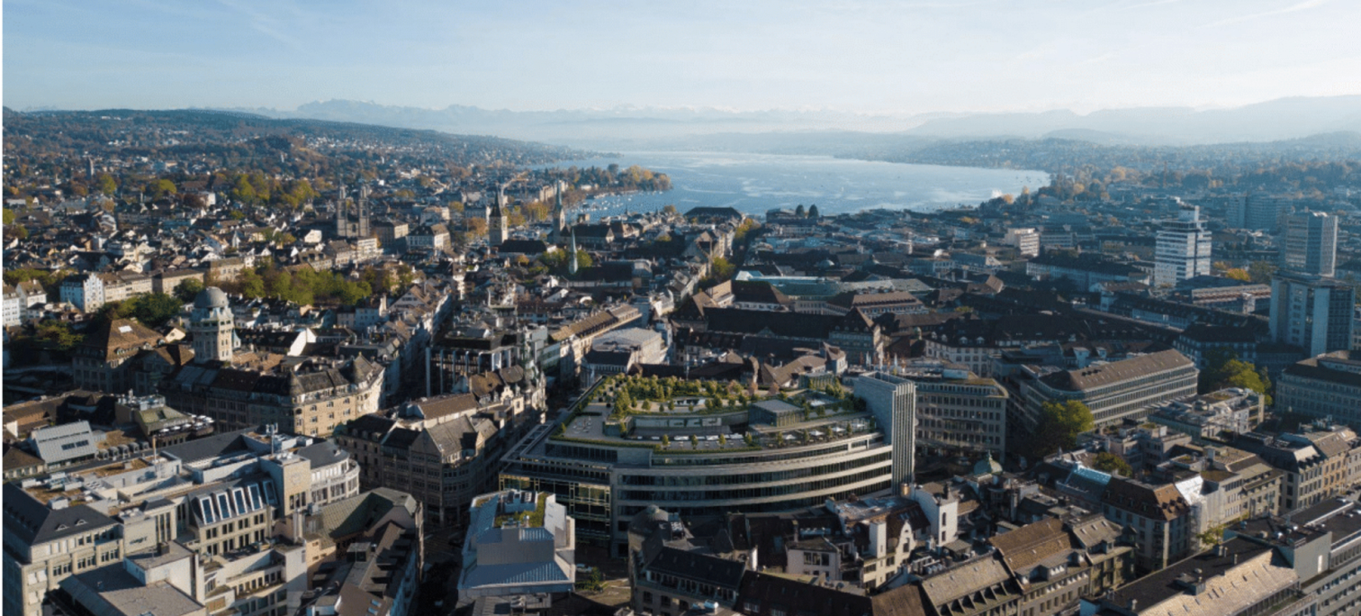 View on the city and the river from the top